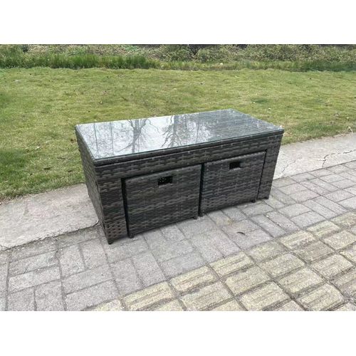 Salon De Jardin Avec Canapé Table Basse 2 Table D'appoint 2 Tabourets Pe Rotin
