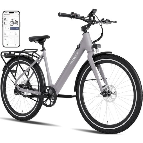 Hitway Vélo électrique 700c, 250w Vae Urbain, Batterie 36v 10.4ah Amovible, Autonomie 40–80 Km