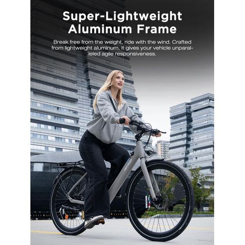 Hitway Vélo électrique 700c, 250w Vae Urbain, Batterie 36v 10.4ah Amovible, Autonomie 40–80 Km
