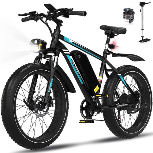 Vélo électrique Vae, Vtt électrique, 26"x4.0 Ville E-bike, Batterie 48v15ah, 7 Vitesses