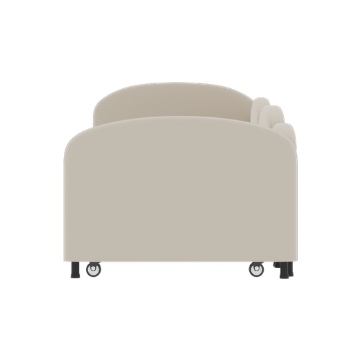 Lit Enfant 90x200 Cm Lit Gigogne Avec Espace De Rangement, Velours, Beige