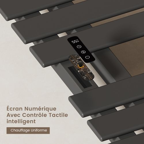 Sèche-serviettes Électrique De Salle De Bain 1000x500 Mm, 350w, Porte-serviettes Chauffant, Noir