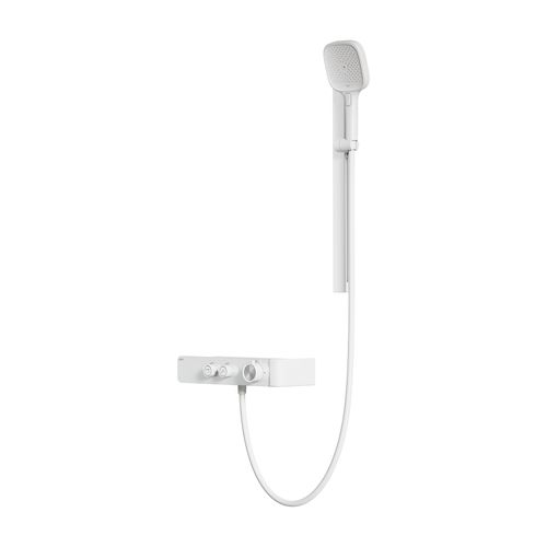 Colonne De Douche Thermostatique Blanc Mat Design Minimaliste Séparé