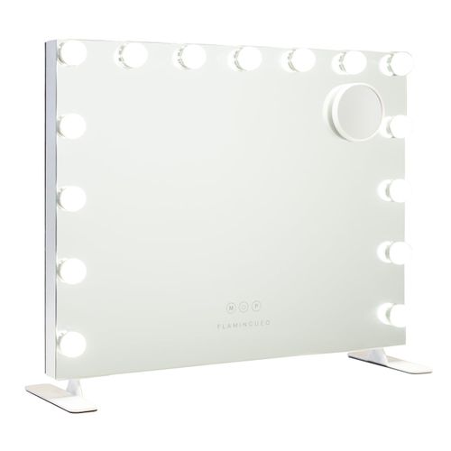 Miroir Maquillage Lumineux, 14 LED, 3 Modes, Blanc, Métal, 58 X 51 X 15 Cm