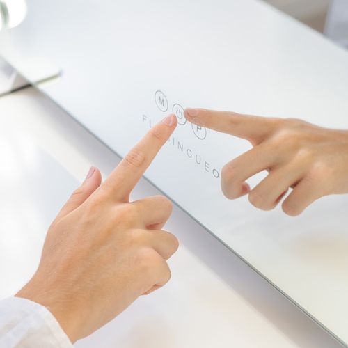 Miroir Maquillage Lumineux, 14 LED, 3 Modes, Blanc, Métal, 58 X 51 X 15 Cm