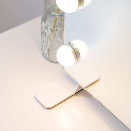 Miroir Maquillage Lumineux, 14 LED, 3 Modes, Blanc, Métal, 58 X 51 X 15 Cm