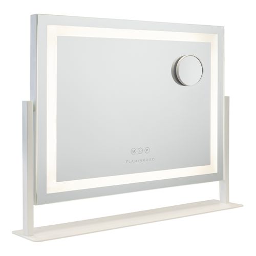Miroir Lumineux, Bande LED, 3 Modes, Réglable, Blanc, Métal, 64 X 54,5 X 12 Cm