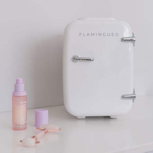 Mini Frigo Cosmétique 4l, 12v/220v, Froid Et Chaud, Blanc