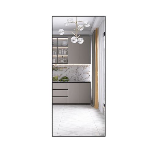 Grand Miroir Mural 180 X 80 Cm, Avec Cadre En Aluminium, Noir