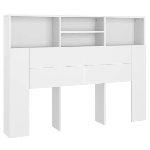 Tête De Lit Armoire De Tête De Lit - Blanc 140x19x103,5 Cm