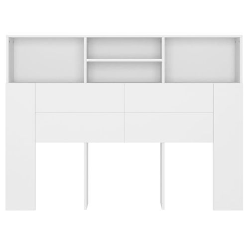 Tête De Lit Armoire De Tête De Lit - Blanc 140x19x103,5 Cm