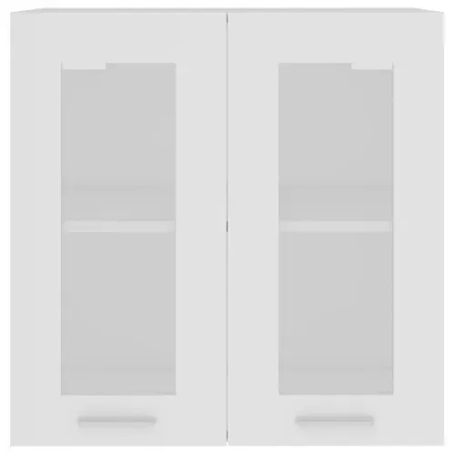 Meuble Haut Cuisine Elément Haut Suspendue - En Verre Blanc 60x31x60 Cm Bois Ingénierie