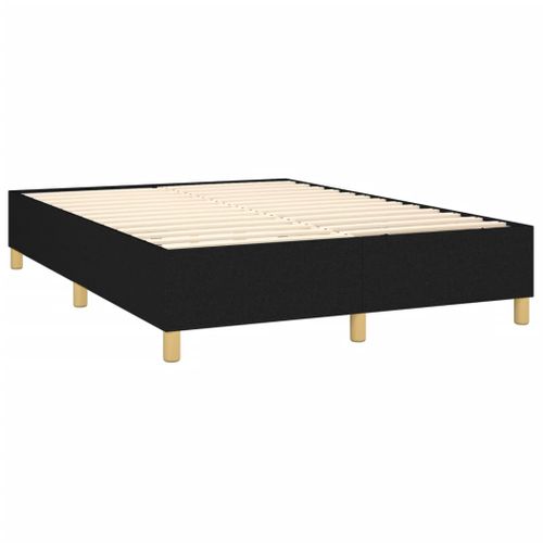 Lit Adulte Contemporain - Lit Double Cadre De Lit Noir 140x200 Cm Tissu