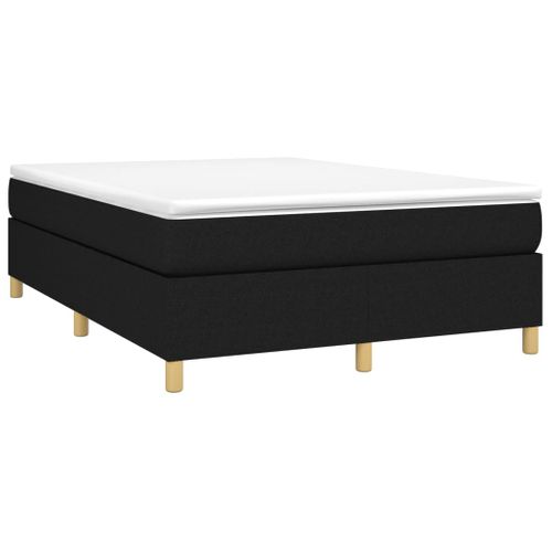 Lit Adulte Contemporain - Lit Double Cadre De Lit Noir 140x200 Cm Tissu