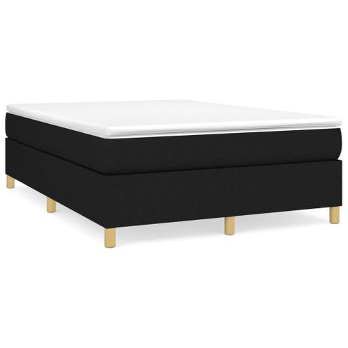 Lit Adulte Contemporain - Lit Double Cadre De Lit Noir 140x200 Cm Tissu
