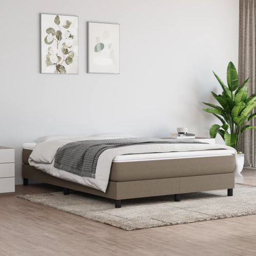 Lit Adulte Contemporain - Lit Double Cadre De Lit Taupe 140x190 Cm Tissu