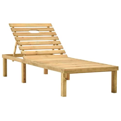 Bain De Soleil - Transat Chaise Longue Bois De Pin Imprégné