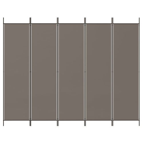 Paravent Cloison De Séparation 5 Panneaux Anthracite 250x200 Cm Tissu