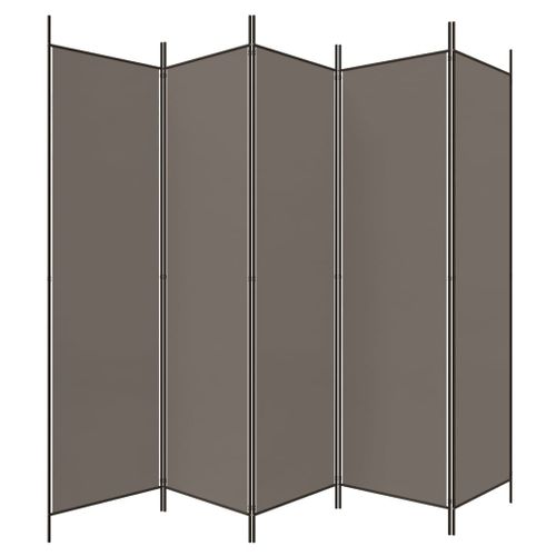 Paravent Cloison De Séparation 5 Panneaux Anthracite 250x200 Cm Tissu