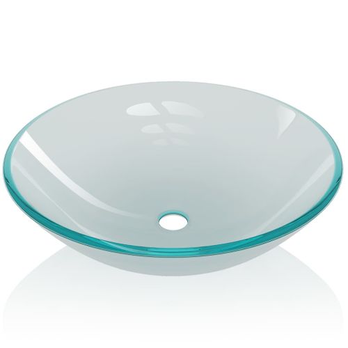 Lavabo à Poser Vasque Salle De Bain - Verre Trempé 42 Cm Givré