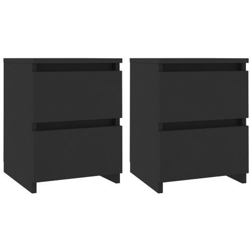 Lot De 2 Tables De Chevet - Tables De Nuit Table D'appoint Noir 30x30x40 Cm Bois D'ingénierie