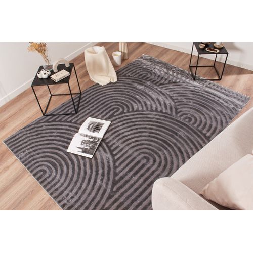 Tapis De Salon Gris Graphique Bianca 80x150 Cm