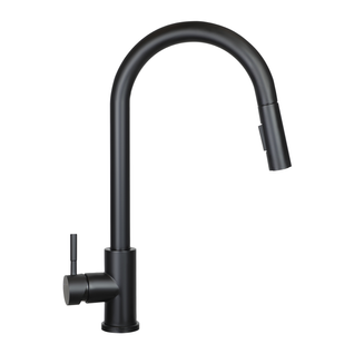 Robinet De Cuisine Avec Extensible à Haute Inoxydable à Jet Pivotant à 360 ° Noir