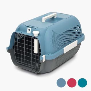 Cage De Transport Pour Chat - Catit - Petit - Hauteur Max Chat 24 Cm - Bleu-gris