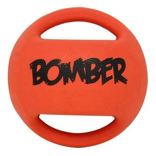 Balle En Caoutchouc Bomber 11,4 Cm - Orange Et Noir - Pour Chien