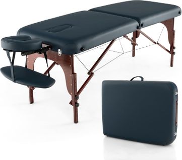 Table De Massage Pliante En Cuir Pu De 185cm, Lit De Massage Professionnelle Réglable à 9 Niveaux