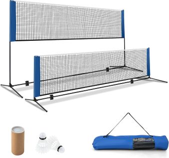 Filet De Badminton Portable 3,1m Avec Raquettes, Set De Badminton à Hauteurs Réglable