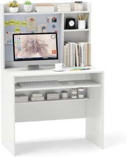 Bureau Avec Tableau D'affichage Magnétique, Bureau à Domicile Avec Plateau Pour Clavier Chambre