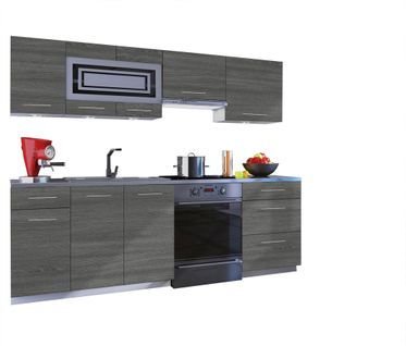 Cuisine Giovanna 7 éléments - Bois Grisé 2m40 - Grand Casserolier