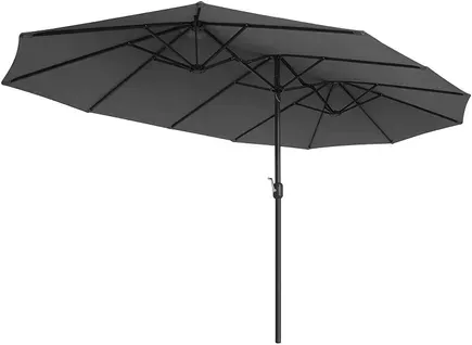Parasol Double 460 X 270 Cm, Ombrelle Extra Large Pour Terrasse, Protection Upf 50+