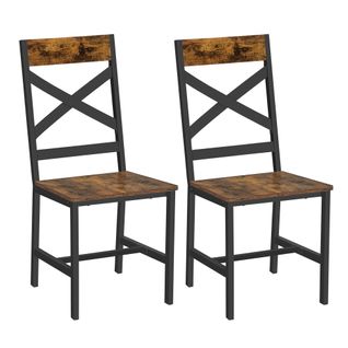 Chaises De Salle à Manger, Lot De 2, Cadre En Acier, Ergonomique