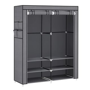 Armoire Chambre En Tissu, 45 X 127 X 176 Cm Cm,4 Pochettes, Grande Capacité, Chambre, Salon, Gris