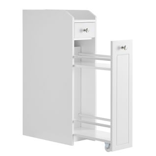 Petit Meuble De Salle De Bains, Pour Papier Toilette, Avec Tiroir, Blanc