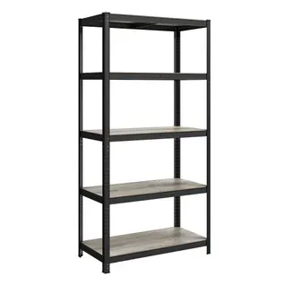Étagère De Rangement à 5 Niveaux, 50 X 100 X 200 Cm, Capacité 600 Kg, Grège Et Noir