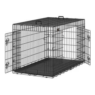 Cage Pour Chien Pliable Avec 2 Portes, Plateau Amovible, 136 X 79 X 87 Cm, Taille Xxxl, Noir