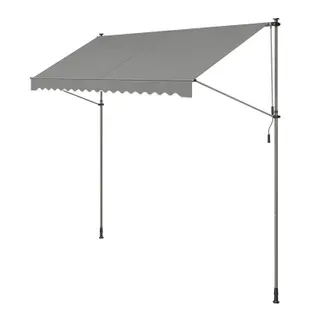 Store Banne Rétractable, Store Manuel, Réglable En Hauteur, Avec Manivelle, 350 X 120 Cm, Gris