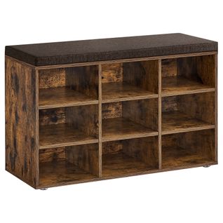 Banc à Chaussures, Étagères Réglables, Pour Couloir Salon, 30,3 X 78,5 X 48 Cm, Marron Rustique
