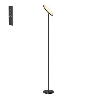 Lampadaire Sur Pied LED, Tête Pivotante, Télécommande, Pour Salon, Bureau, Noir