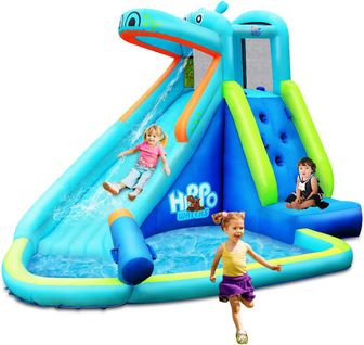 Aire De Jeux Gonflable Enfant Avec Toboggan-piscine,mur D'escalade, Charge 90kg