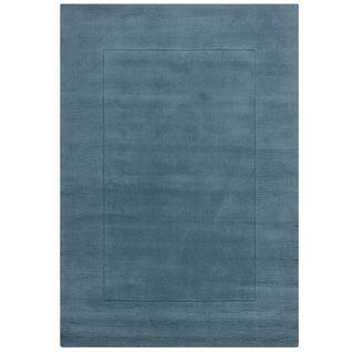 Tapis De Salon Uni En Laine Leone En Laine - Bleu - 200x290 Cm