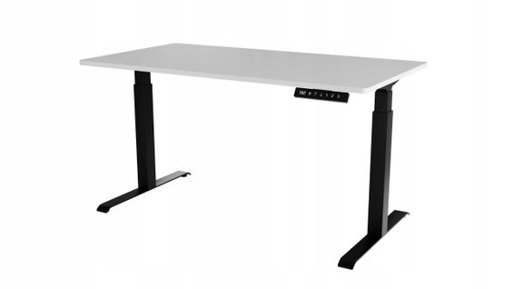 Bureau Professionnel Blanc Hauteur Réglable Électrique 150x80x120 Nomma