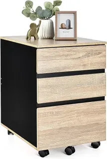 Caisson De Bureau Rangement Bureau Sur Roulettes 3 Tiroir Pour Feuilles A4, Lettre,légal,53x39x58cm