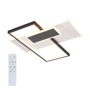 Plafonnier LED Intensité Variable 62w Avec 2 Spots De Plafond Noir Avec Télécommande