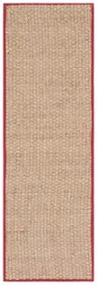 Tapis Natural Fiber 76 X 183 Cm Fibre Naturelle Roselyn Naturel/rouge Bordeaux