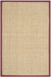 Tapis Natural Fiber 61 X 91 Cm Fibre Naturelle Roselyn Naturel/rouge Bordeaux