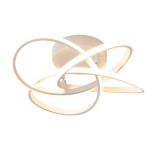 Plafonnier LED Moderne - 46w, Dimmable Avec Télécommande, Design Fleur à 4 Pétales, Blanc 45cm